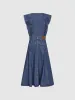 Flounce Trimmed Denim Dresses sold by Urban Revivo