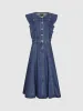 Flounce Trimmed Denim Dresses sold by Urban Revivo