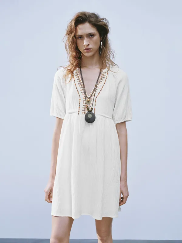 V-Neck A-Line Dresses made by Urban Revivo