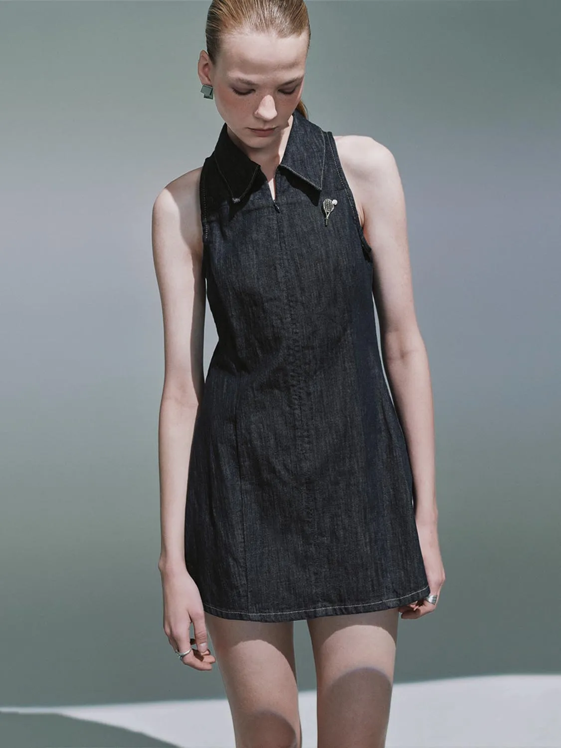 Sleeveless Shirt Collar Denim Dresses sold by Urban Revivo product image thumbnail 5
