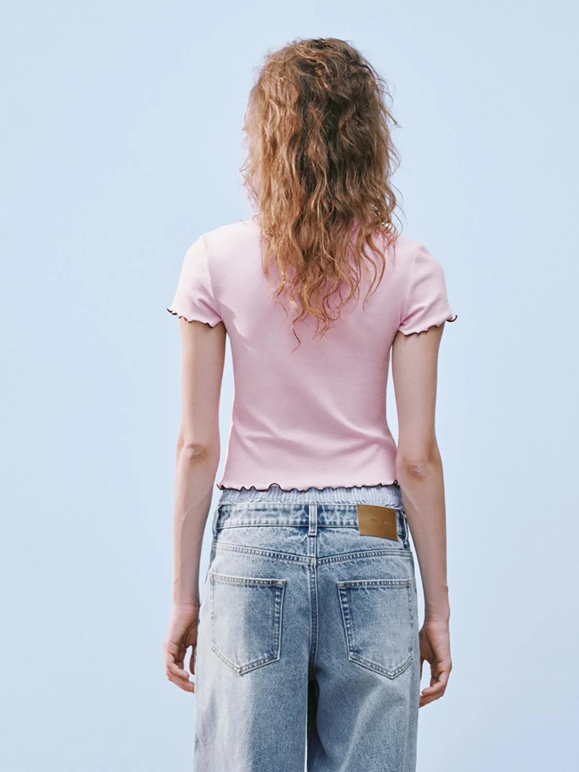 Printed Ruffle Hem T-Shirts sold by Urban Revivo product image thumbnail 2