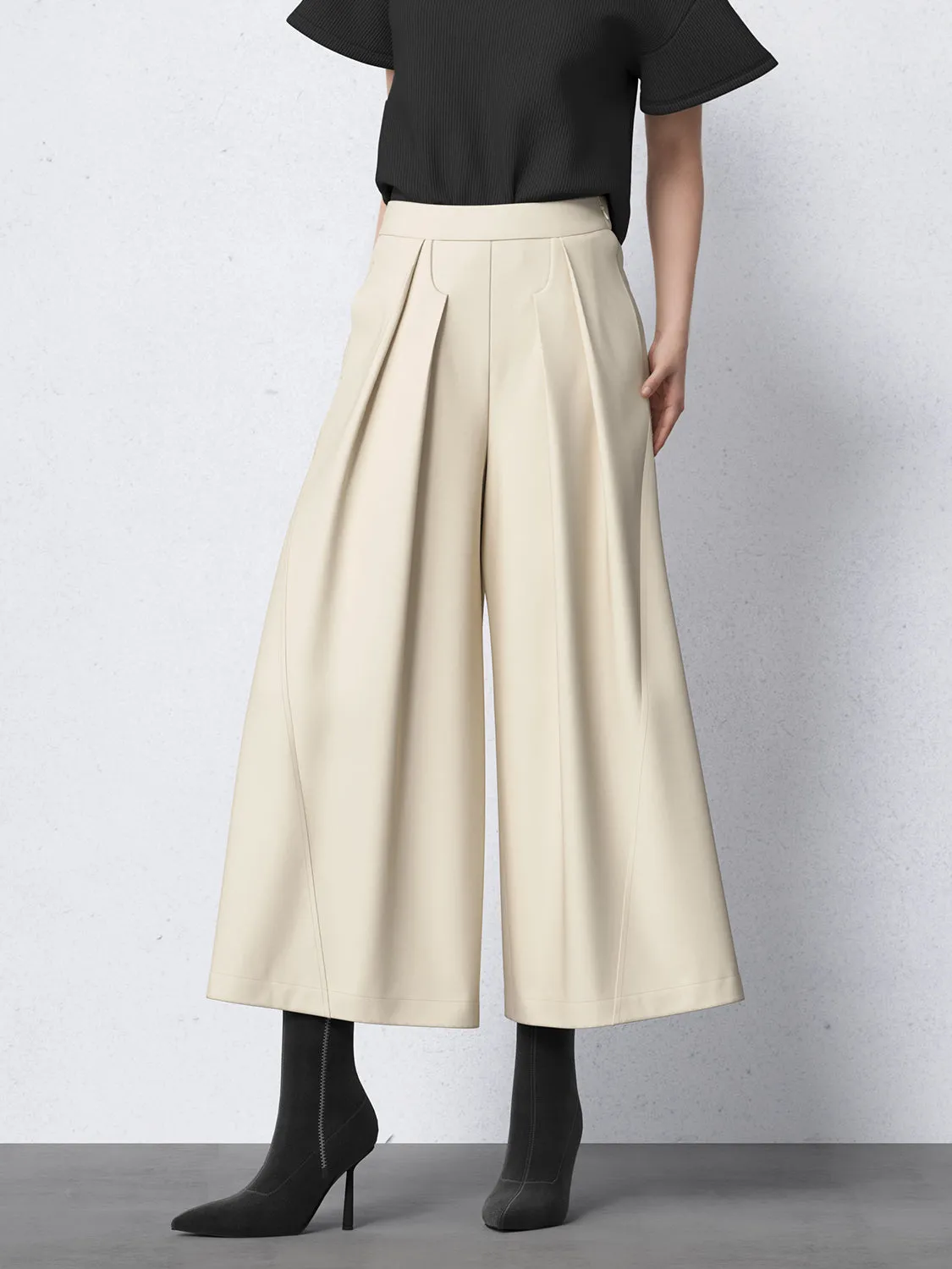 High Rise Tailored Wide-Leg Pants sold by Urban Revivo product image thumbnail 2