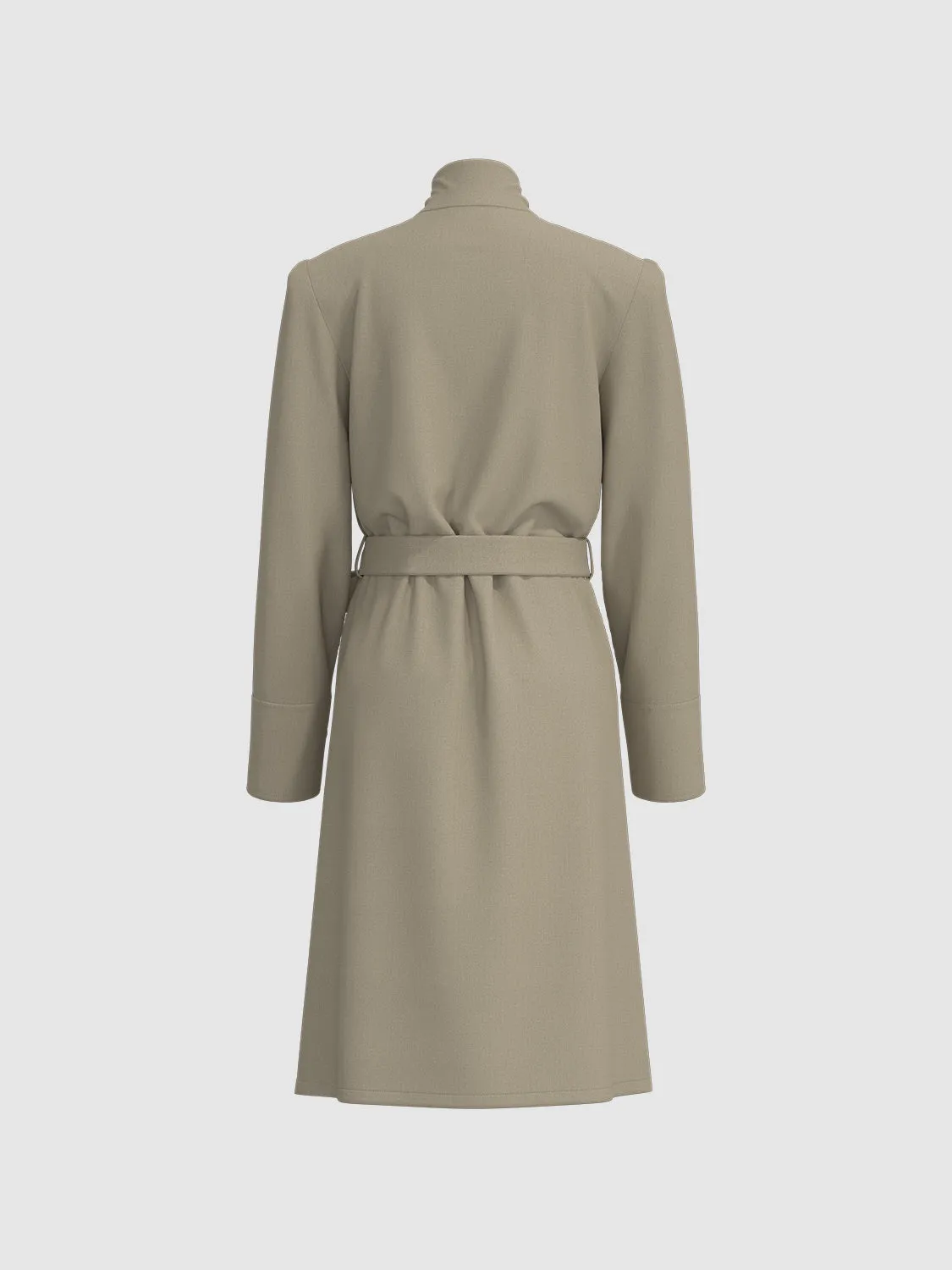 Stand Collar Belted Trench Coats sold by Urban Revivo product image thumbnail 5