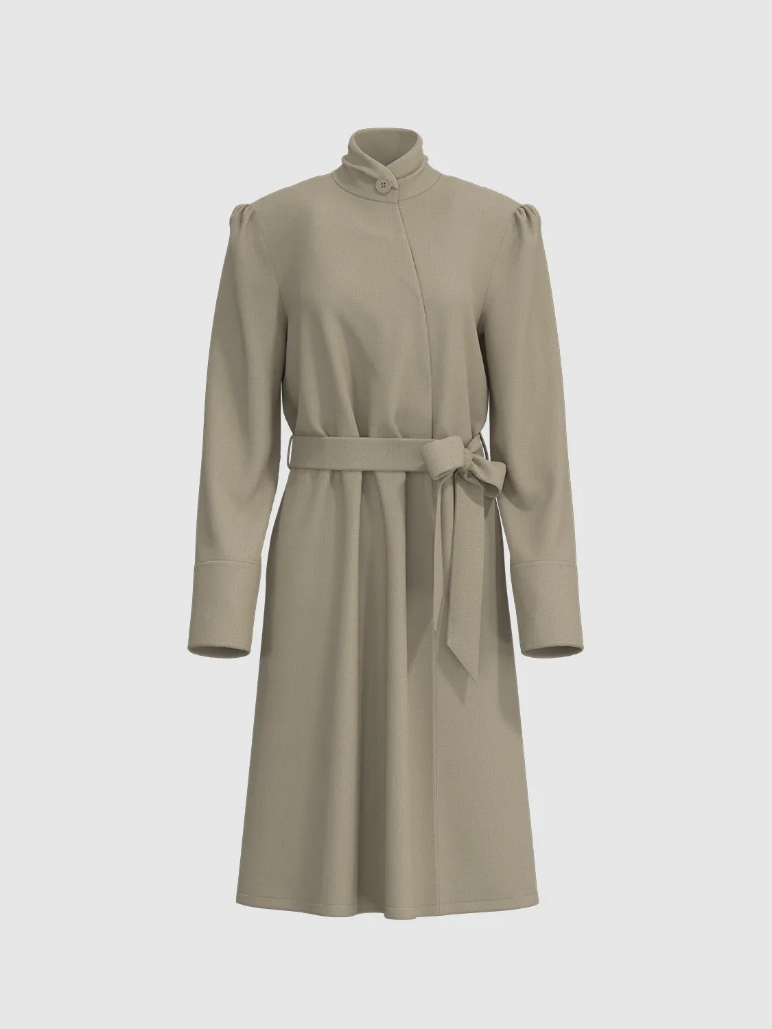 Stand Collar Belted Trench Coats sold by Urban Revivo product image thumbnail 4