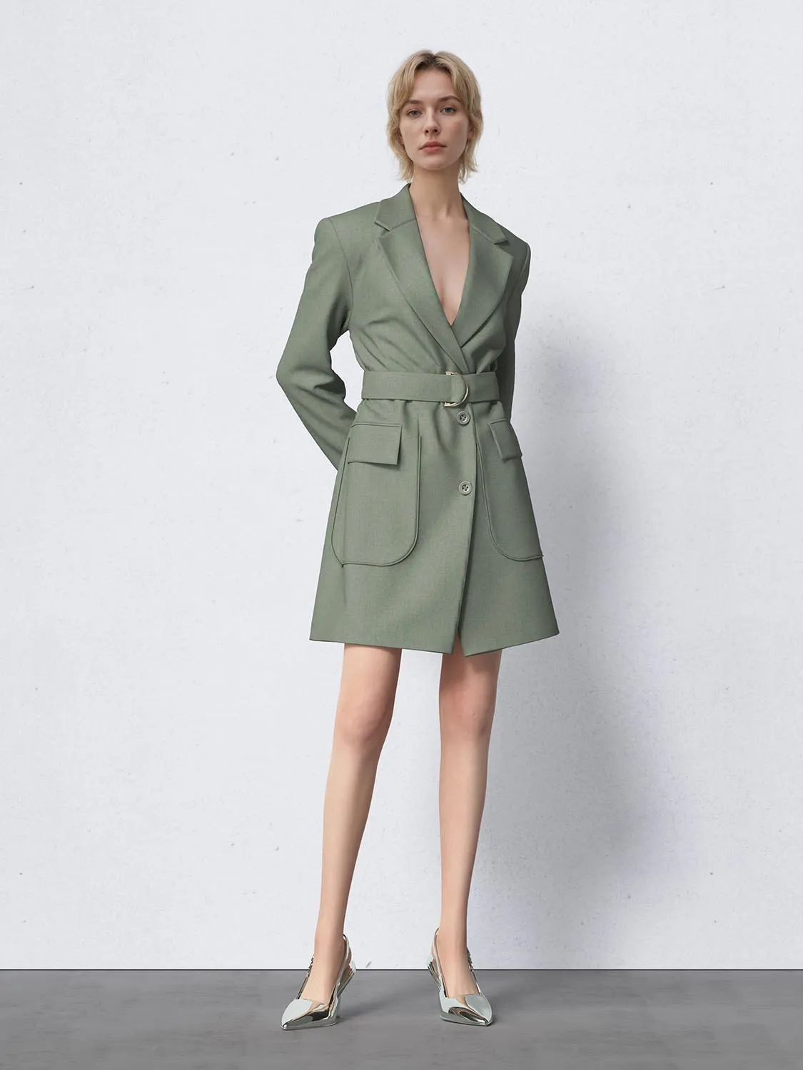 Notched Collar Tailored Dresses sold by Urban Revivo product image thumbnail 3