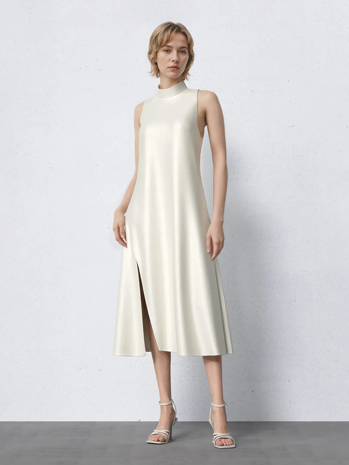 Mock Neck Sleeveless Split Hem Dresses sold by Urban Revivo