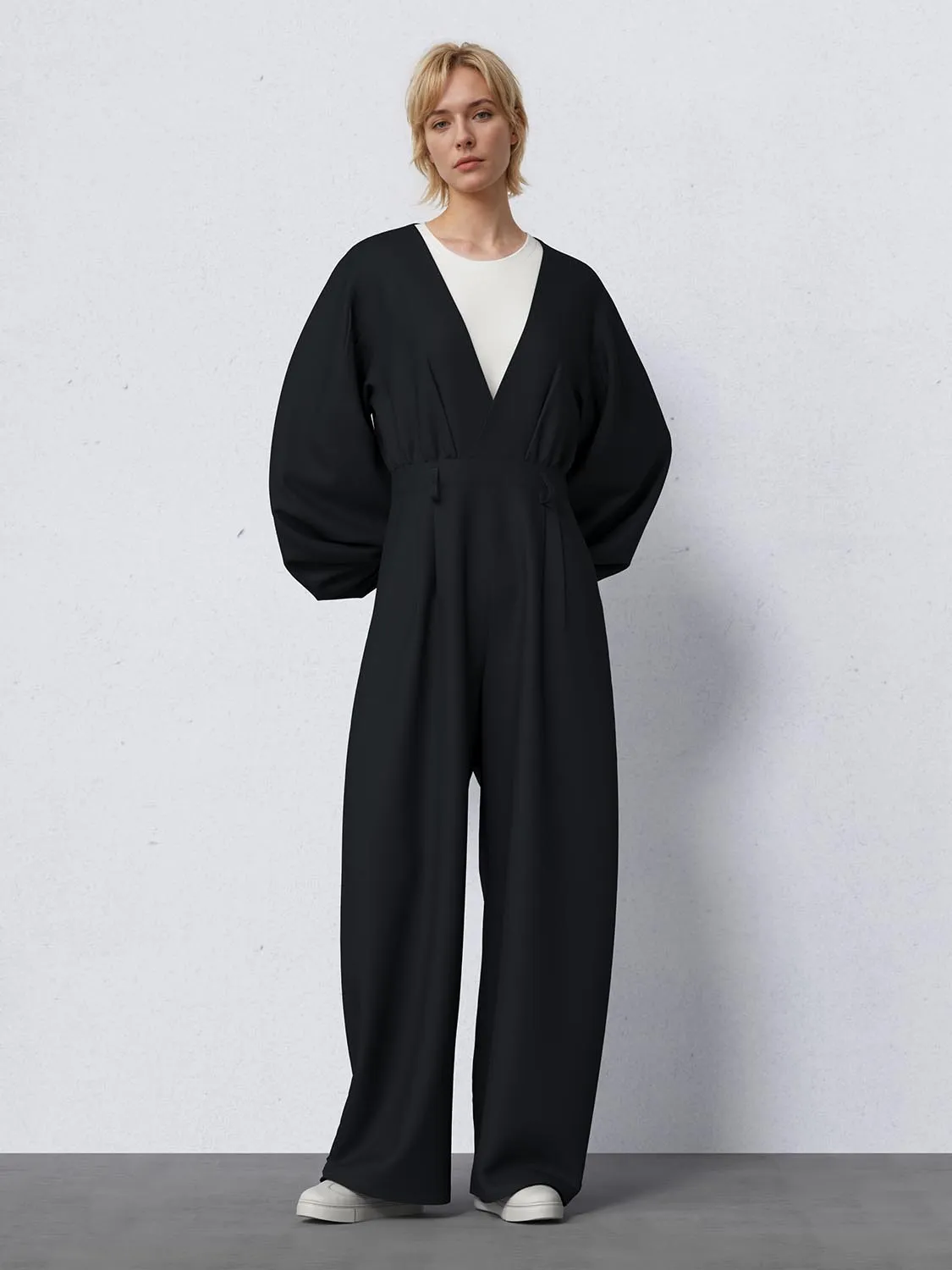 V-Neck Loose Jumpsuits sold by Urban Revivo product image thumbnail 3