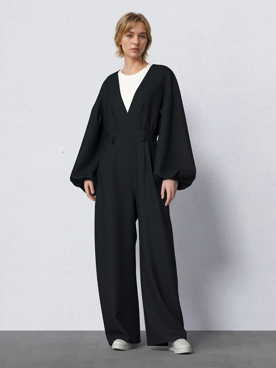 V-Neck Loose Jumpsuits sold by Urban Revivo