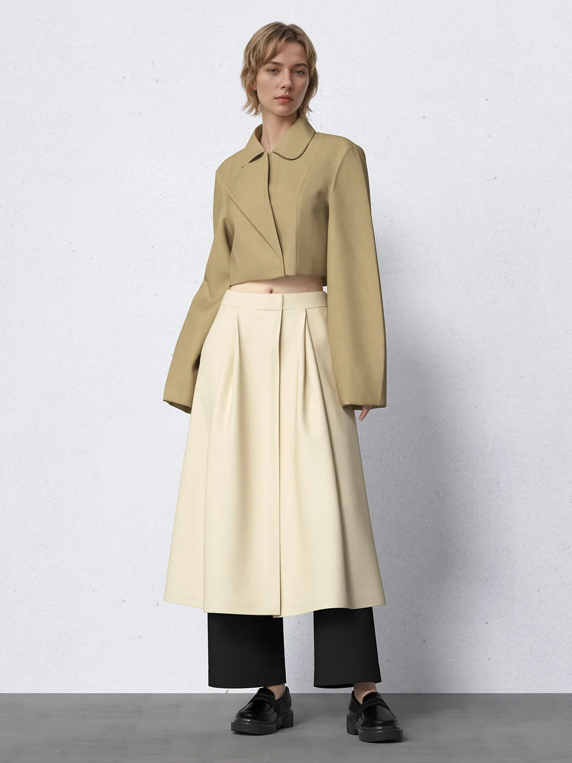 2 In 1 High Rise Tailored Wide-Leg Pants sold by Urban Revivo product image thumbnail 4