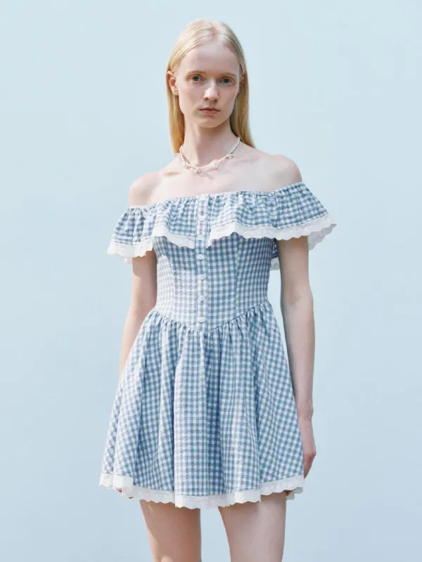 Plaid One Shoulder Skater Dresses sold by Urban Revivo