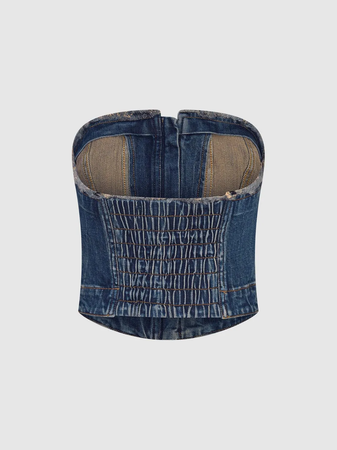 Denim Bandeau Tops sold by Urban Revivo product image thumbnail 2