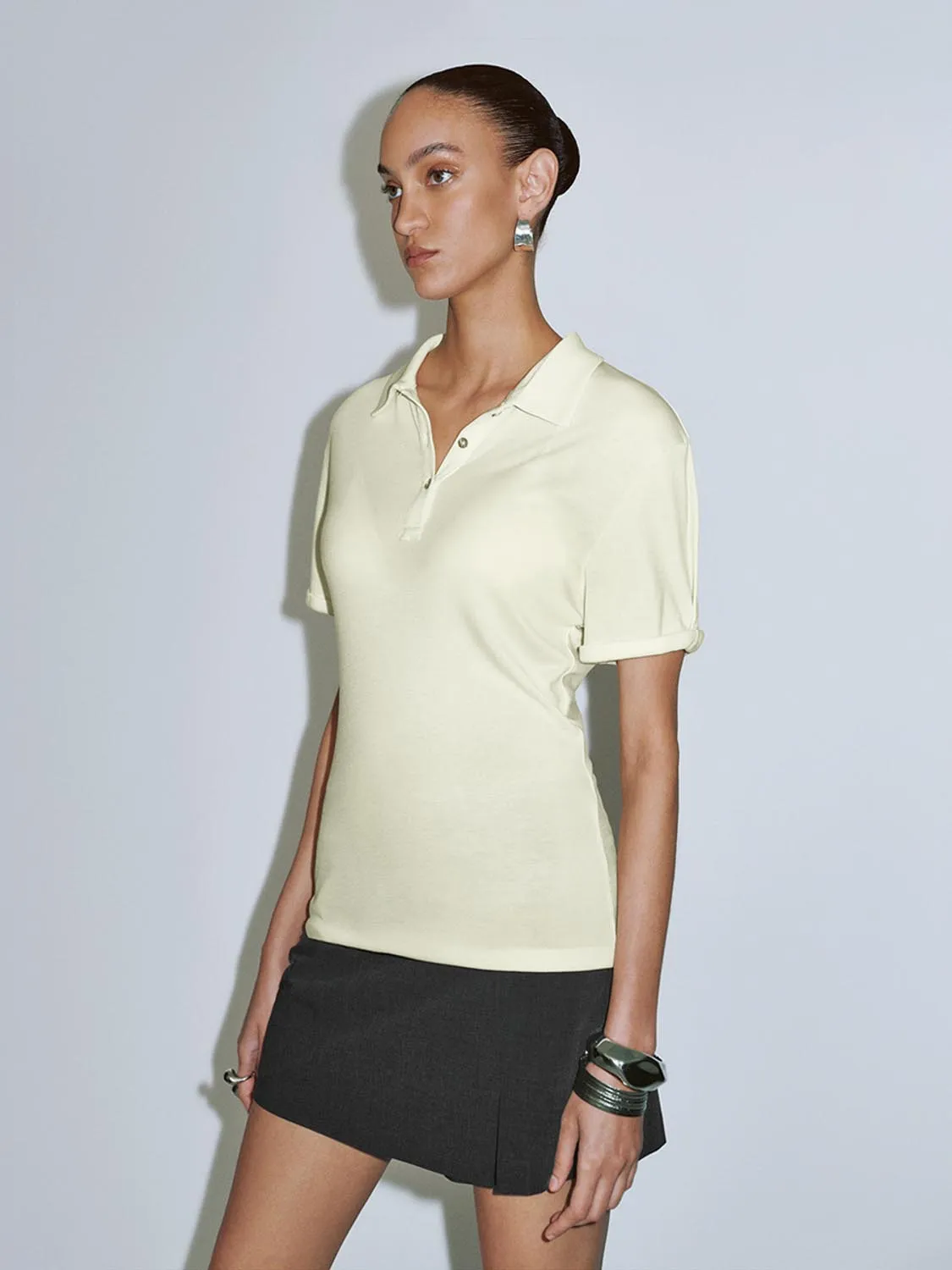 Button Half Placket T-Shirts sold by Urban Revivo product image thumbnail 5