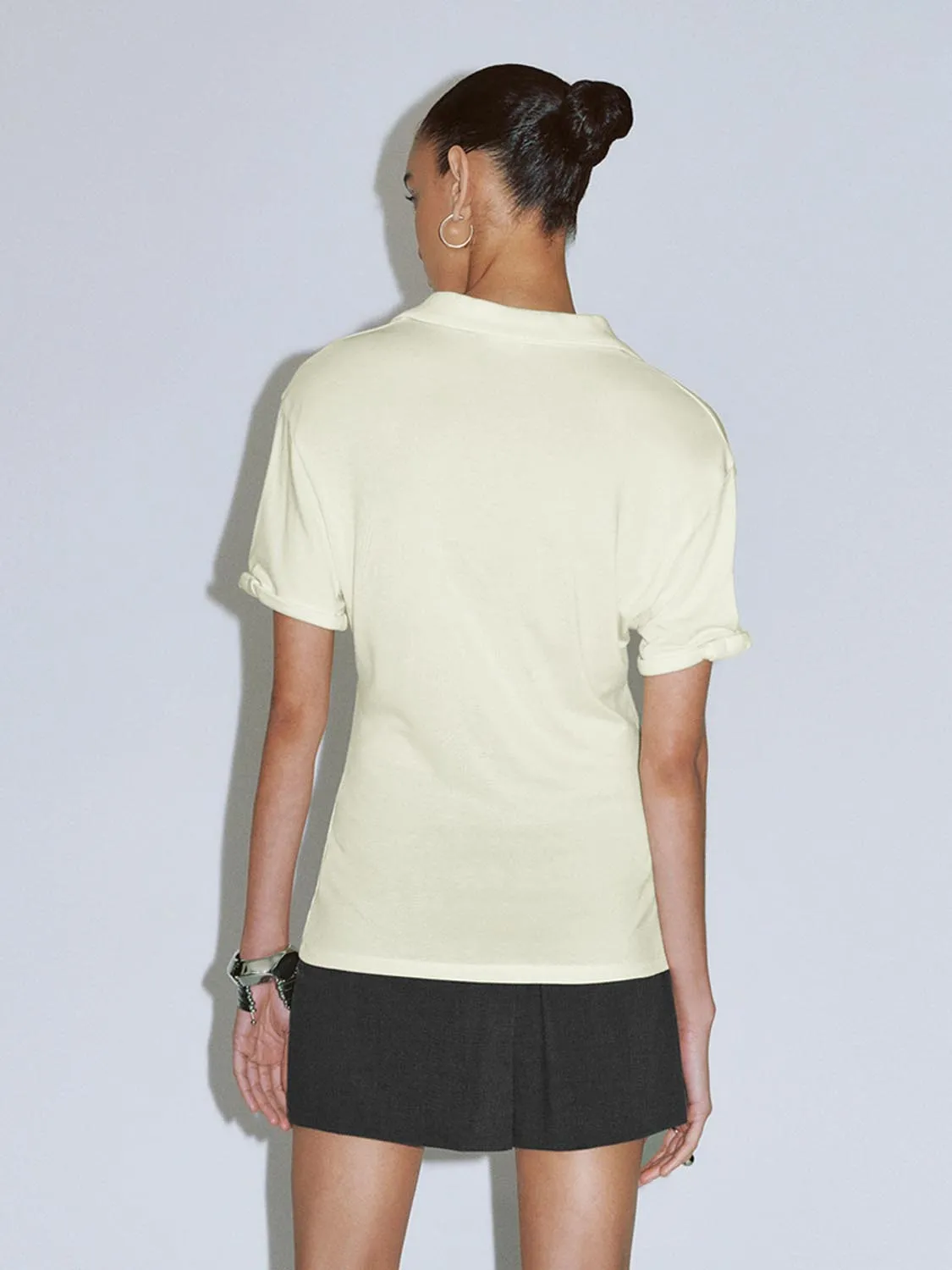 Button Half Placket T-Shirts sold by Urban Revivo product image thumbnail 2