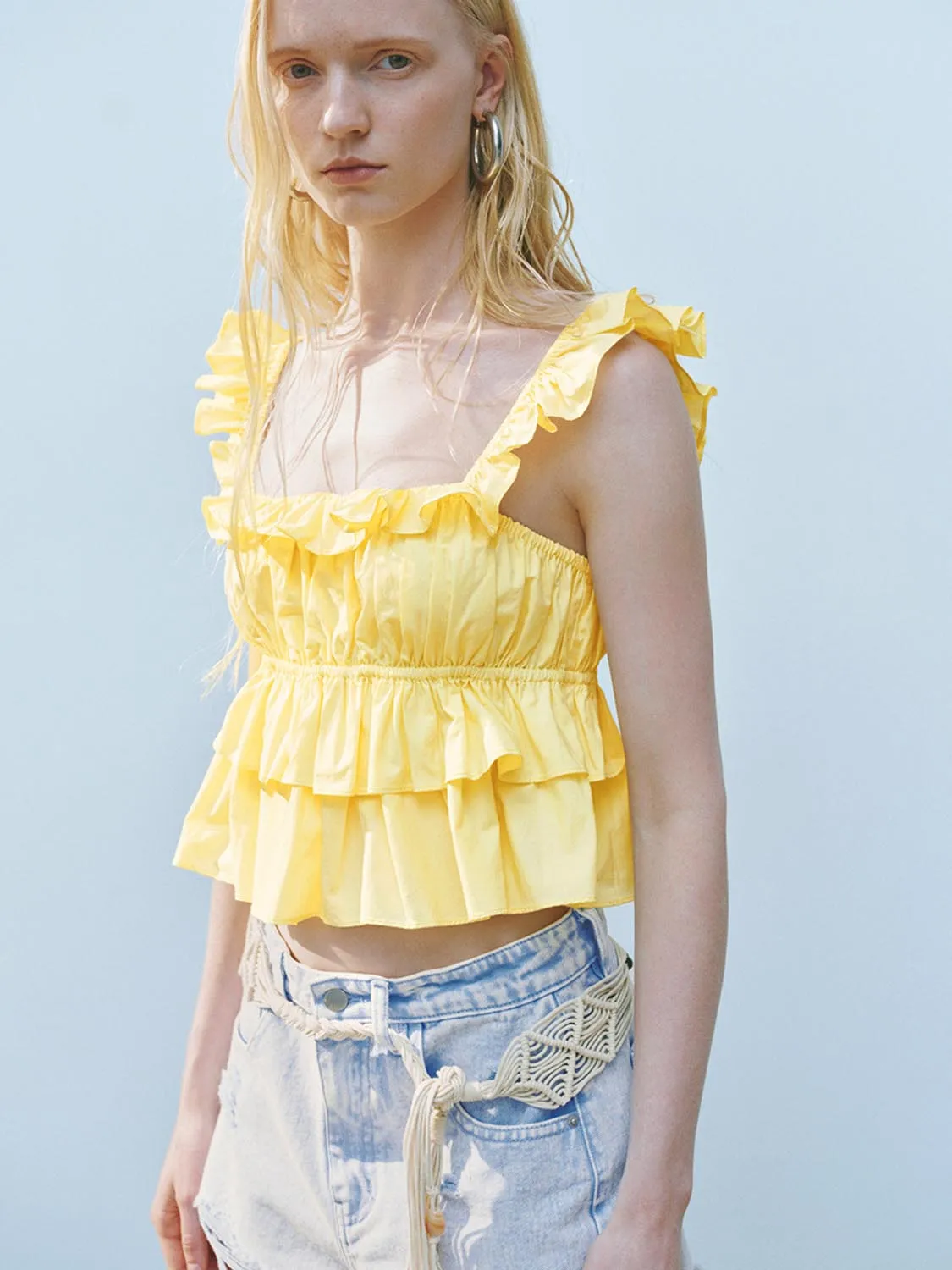 Wide Strap Ruffle Cami Tops sold by Urban Revivo product image thumbnail 3