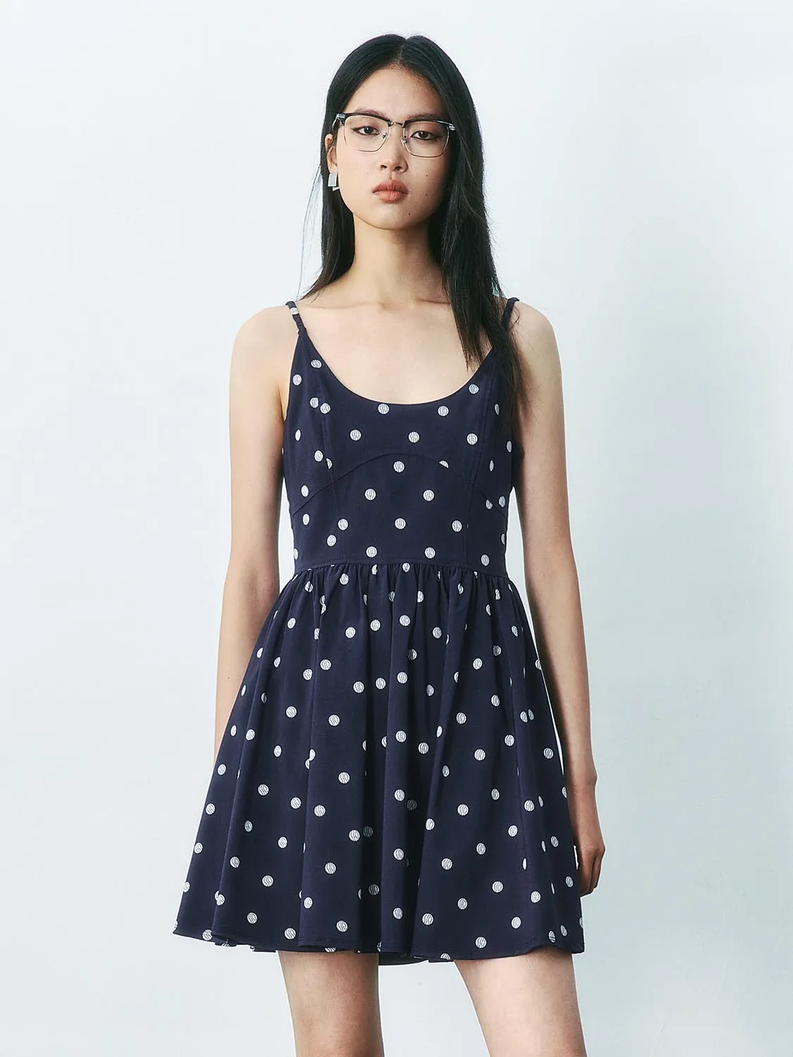 Dotted Cami A-Line Dresses sold by Urban Revivo