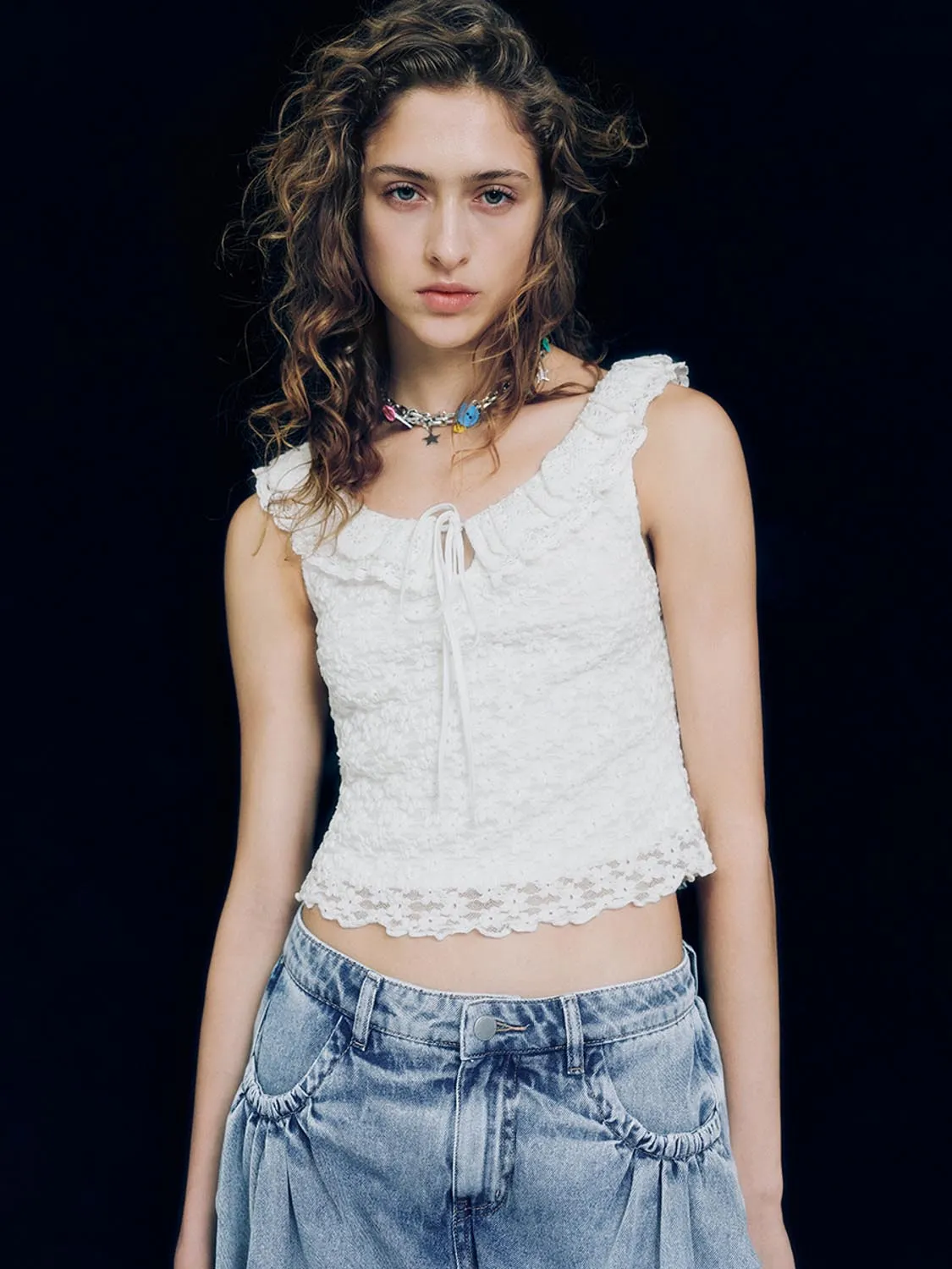 Lace Sleeveless Blouses sold by Urban Revivo