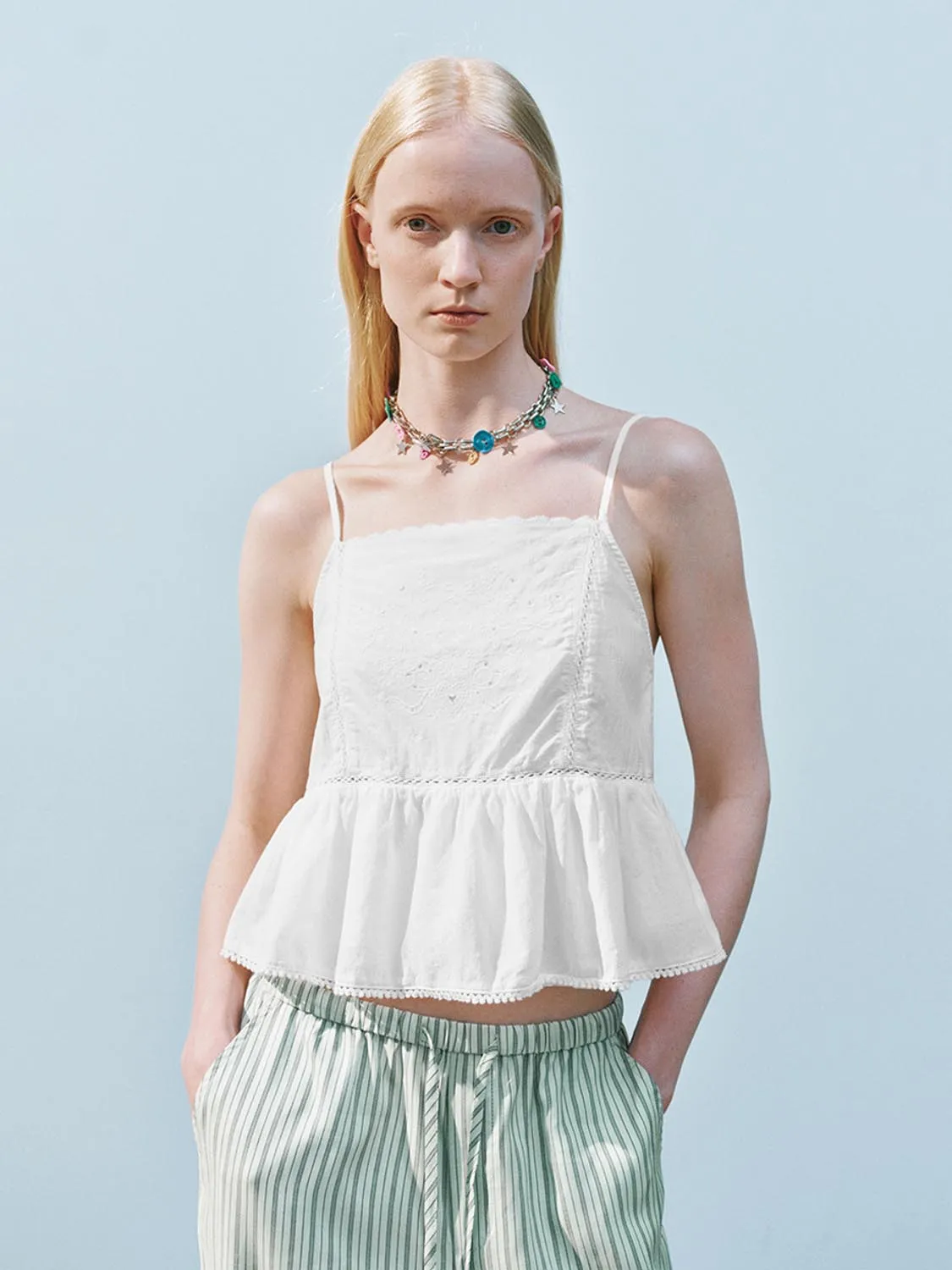 Ruffle Hem Cami Tops sold by Urban Revivo