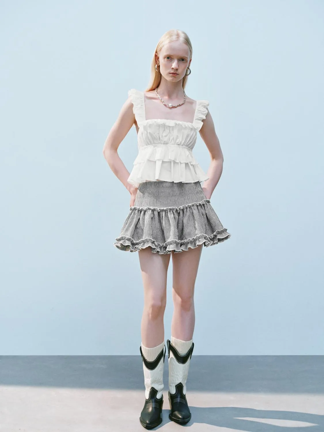 Ruffle Hem Mini A-Line Skirts sold by Urban Revivo product image thumbnail 5