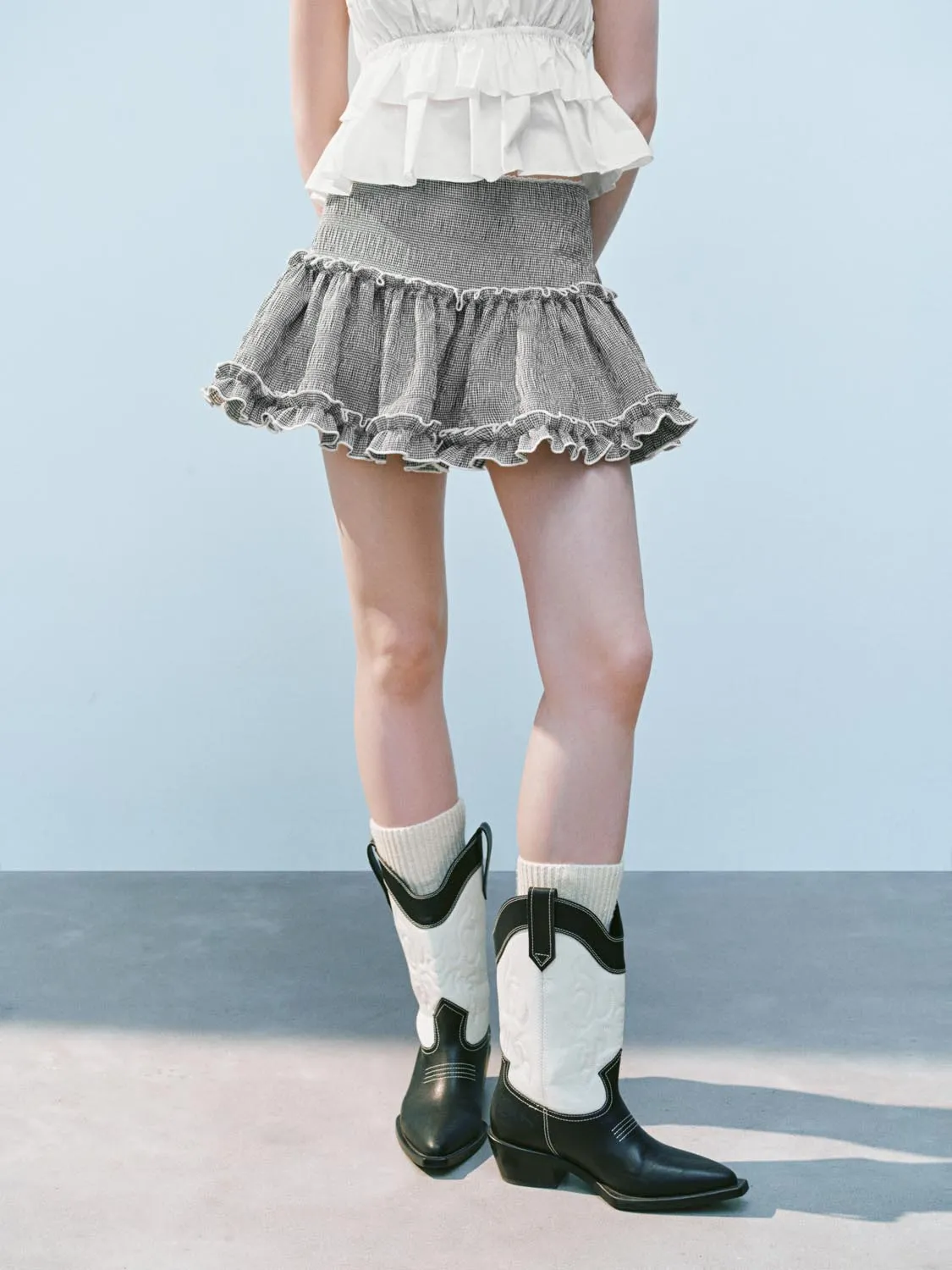 Ruffle Hem Mini A-Line Skirts sold by Urban Revivo product image thumbnail 2