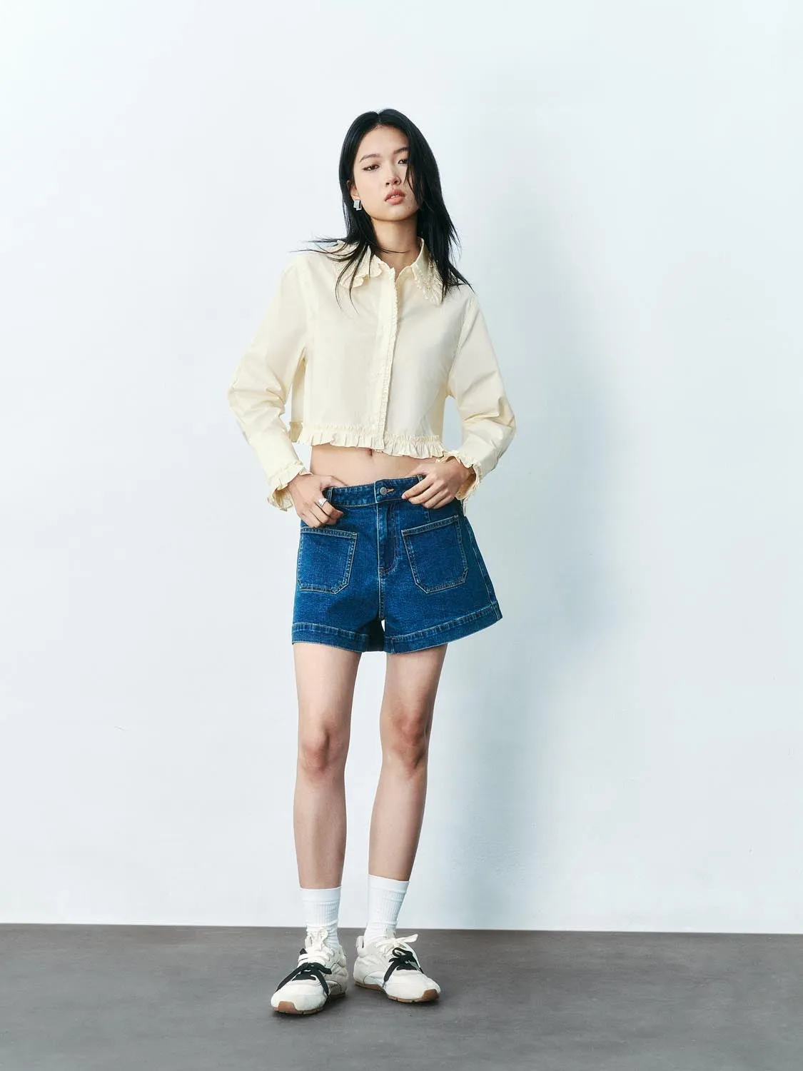 Cropped Long Sleeve Shirts sold by Urban Revivo product image thumbnail 3