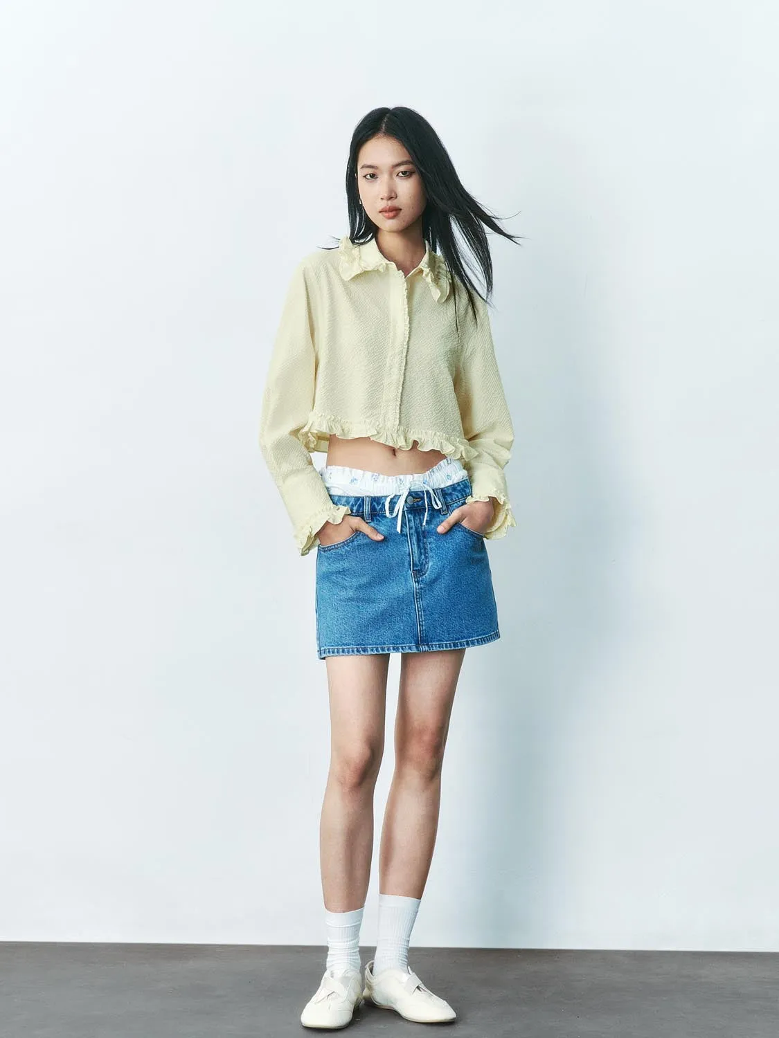 Cropped Long Sleeve Shirts sold by Urban Revivo product image thumbnail 3