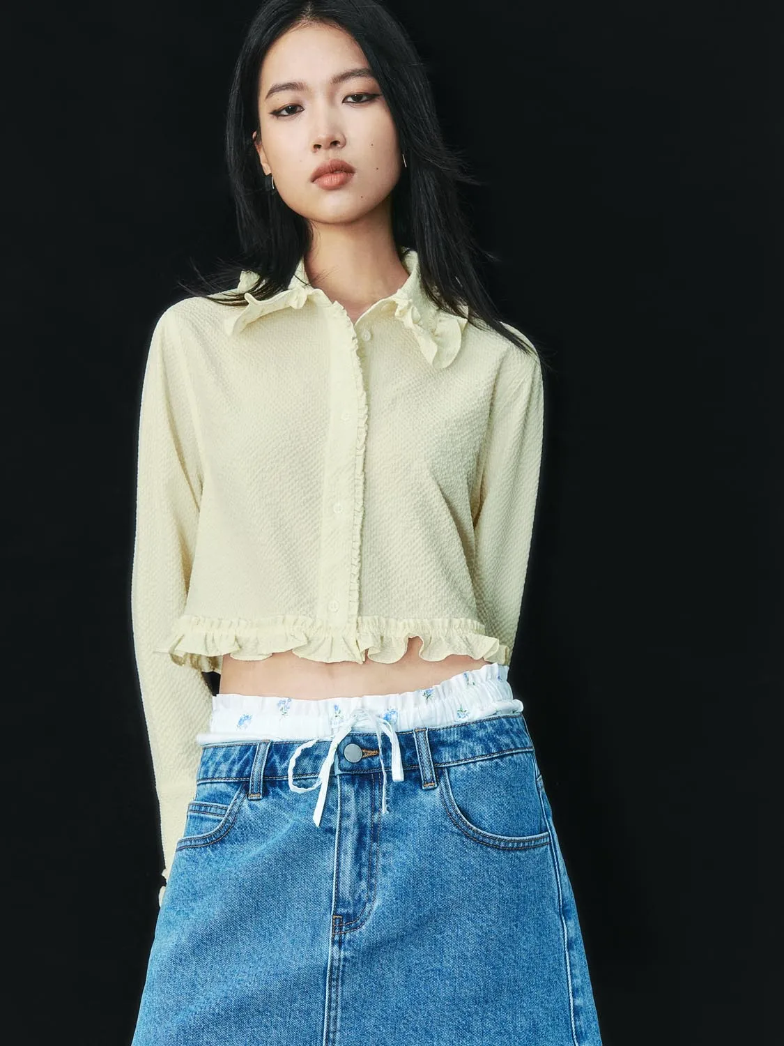 Cropped Long Sleeve Shirts sold by Urban Revivo product image thumbnail 5