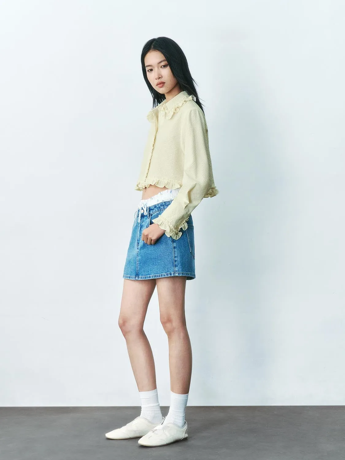 Cropped Long Sleeve Shirts sold by Urban Revivo product image thumbnail 4