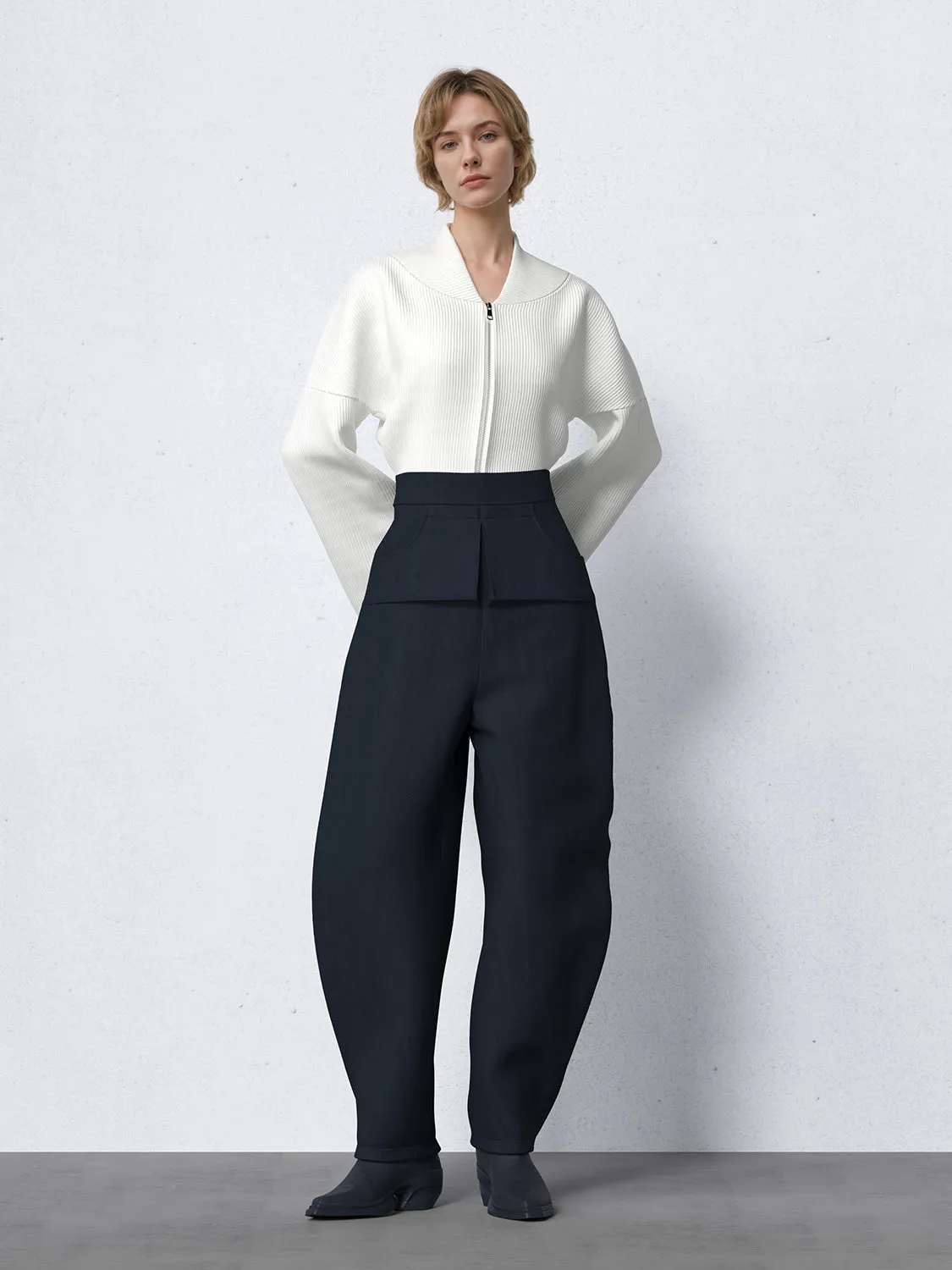 High Rise Curved-Leg Pants sold by Urban Revivo product image thumbnail 3