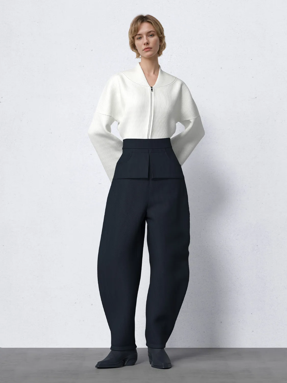 Zip Up Front Rib Knitted Cardigans sold by Urban Revivo product image thumbnail 3