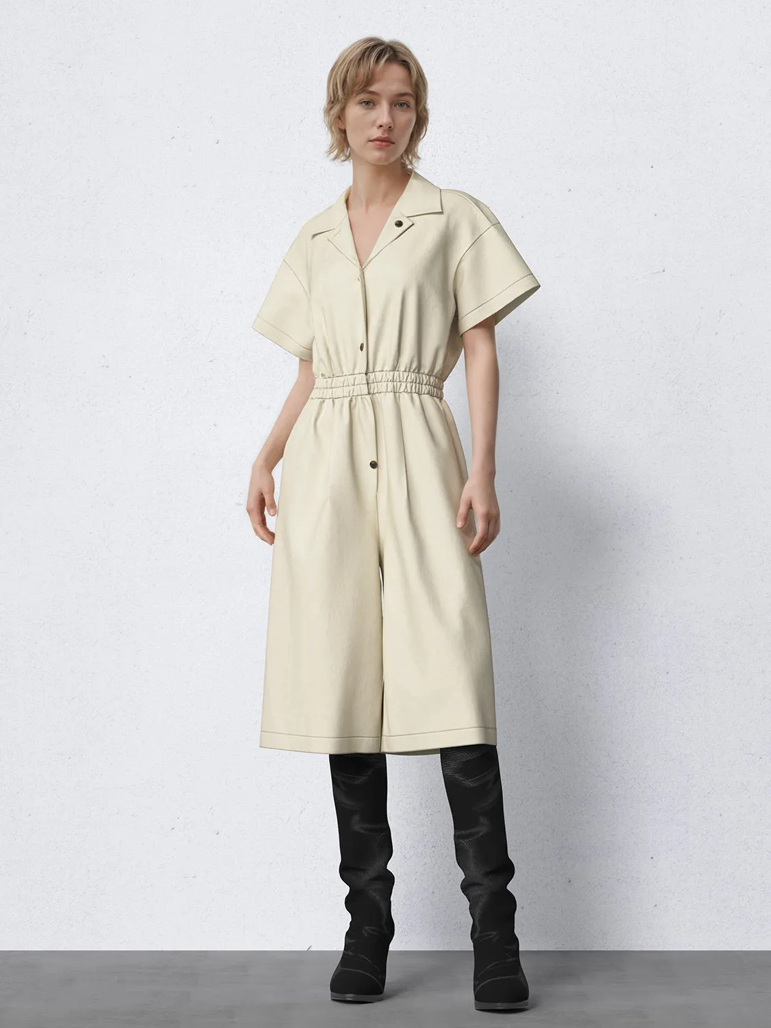 Notched Collar Tapered Waist Jumpsuits sold by Urban Revivo product image thumbnail 2