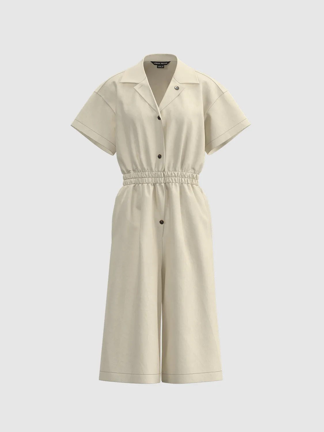 Notched Collar Tapered Waist Jumpsuits sold by Urban Revivo product image thumbnail 4