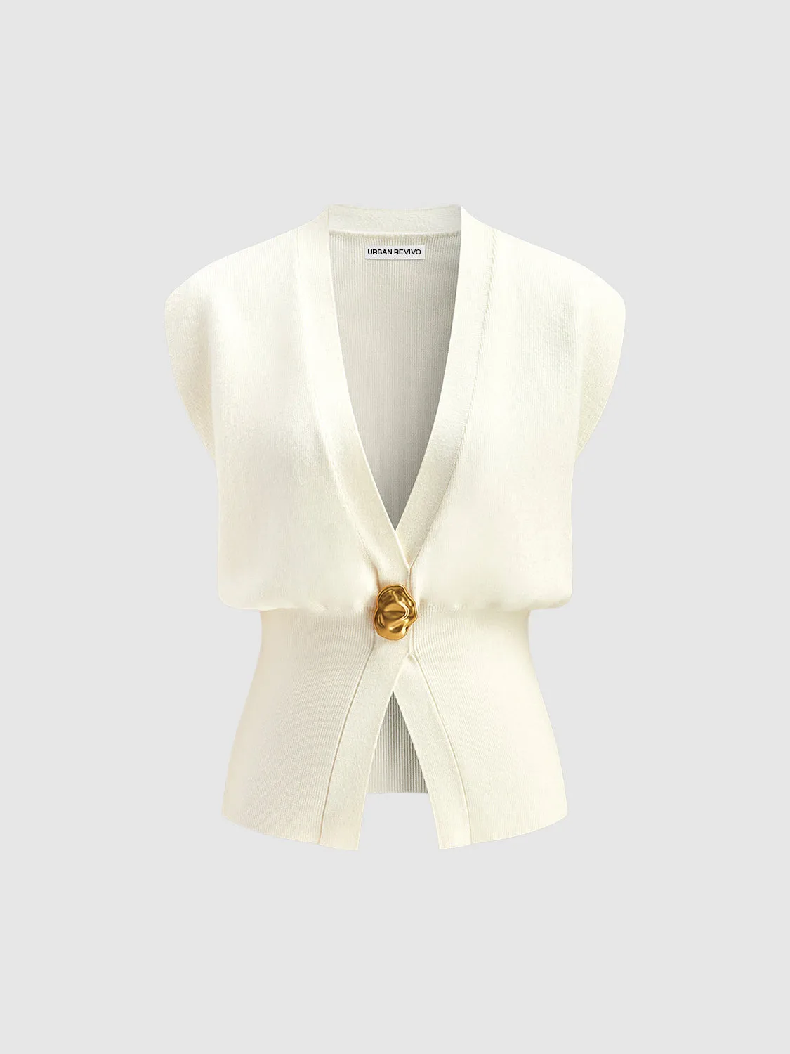Sleeveless Knitted V-Neck Cardigans sold by Urban Revivo product image thumbnail 2