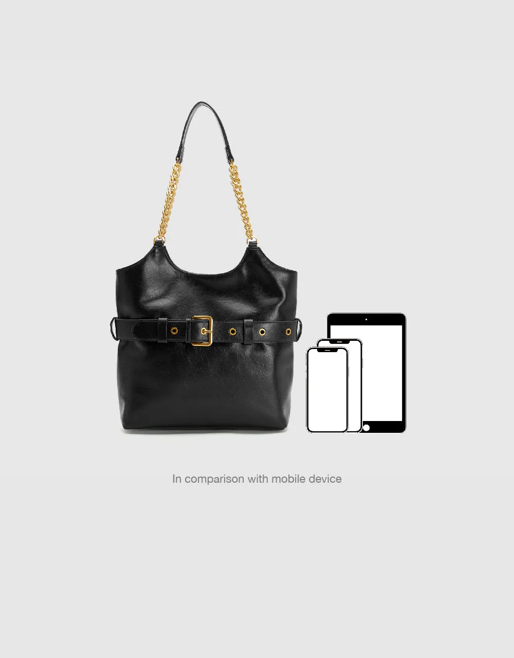 Vegan Leather Tote Bag With Buckle Décor sold by Urban Revivo product image thumbnail 2