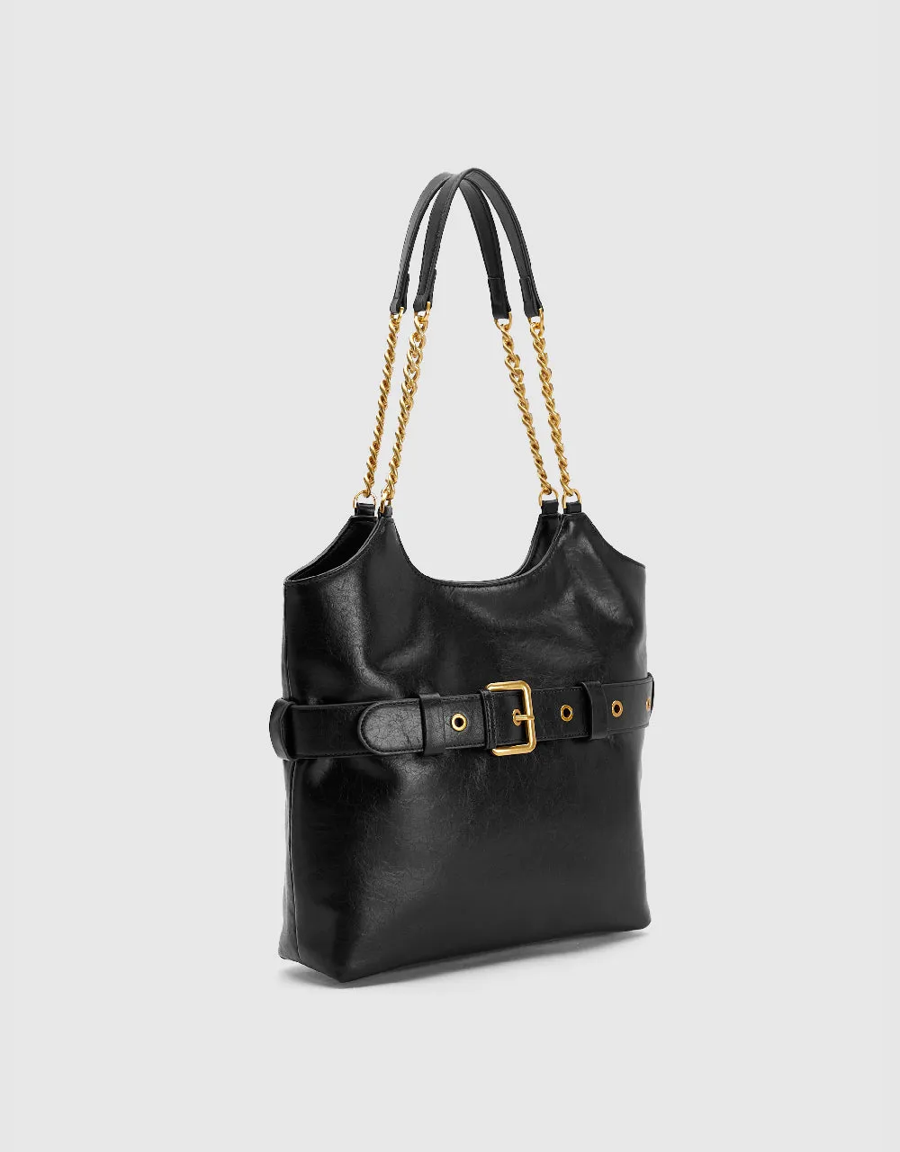 Vegan Leather Tote Bag With Buckle Décor sold by Urban Revivo product image thumbnail 3