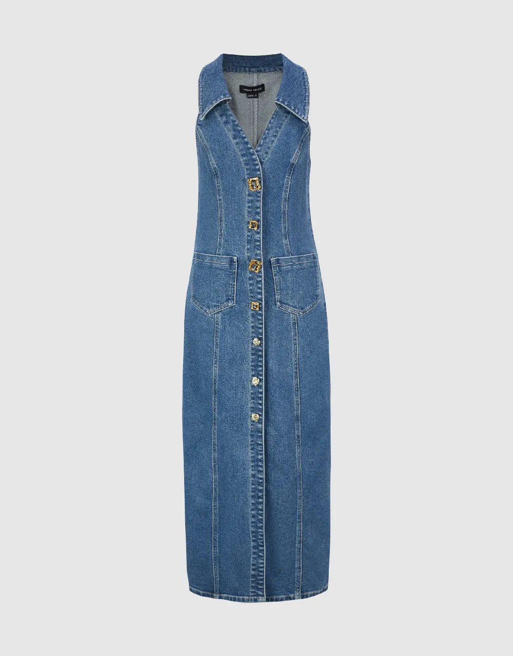 Sleeveless Lapel Denim Dress sold by Urban Revivo product image thumbnail 2