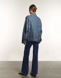 Drop Shoulder Sleeve Denim Jacket sold by Urban Revivo
