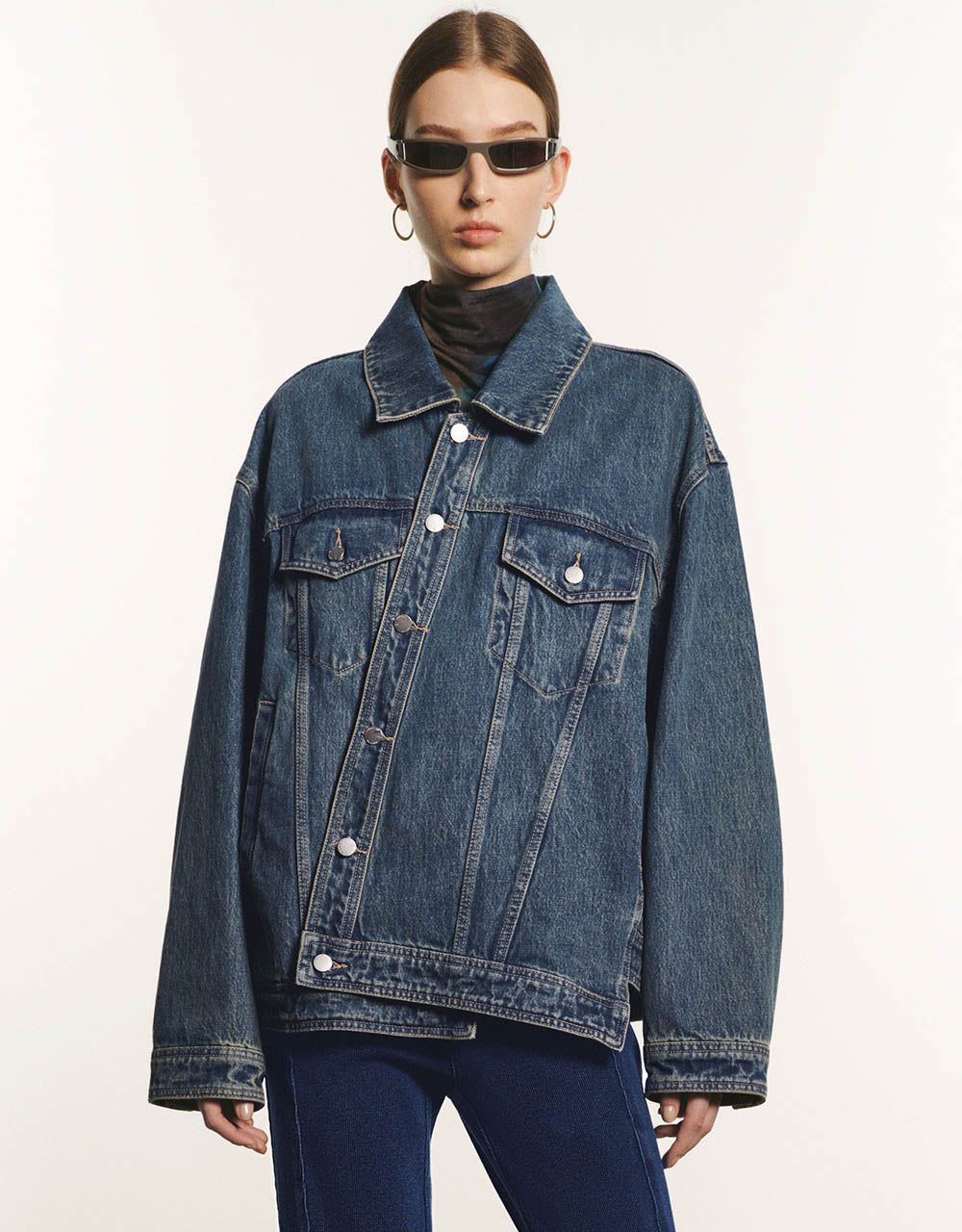 Drop Shoulder Sleeve Denim Jacket sold by Urban Revivo