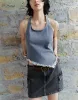 Raw Hem Halter Neck Denim Vest sold by Urban Revivo