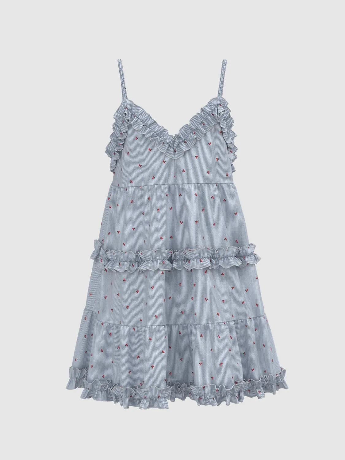 Striped Ruffle Hem Cami Dresses sold by Urban Revivo product image thumbnail 2