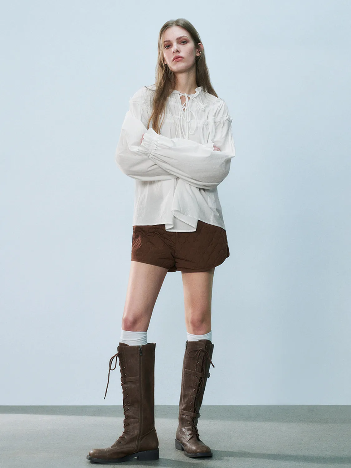 Lace Up Front Overhead Shirt sold by Urban Revivo product image thumbnail 4