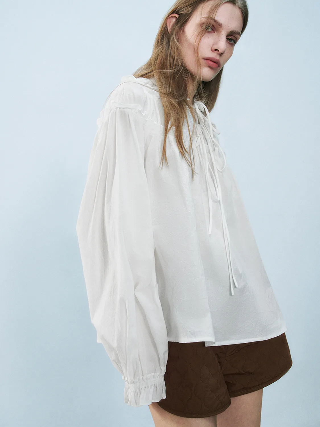 Lace Up Front Overhead Shirt sold by Urban Revivo product image thumbnail 3
