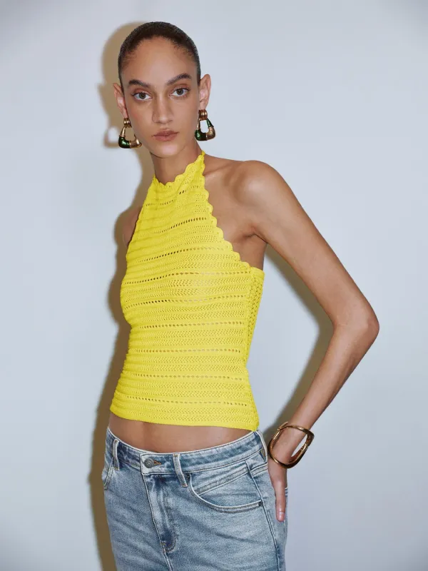 Halter Neck Knitted T-Shirts sold by Urban Revivo