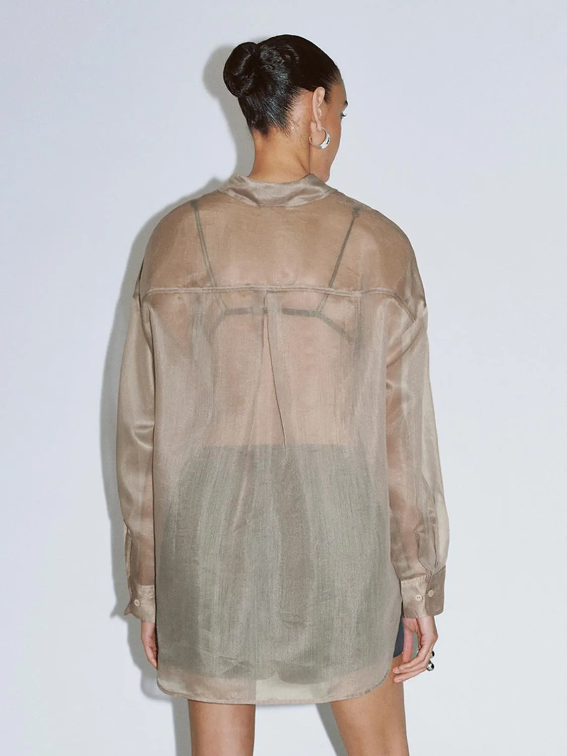 Sheer Short Sleeve Shirts sold by Urban Revivo product image thumbnail 3