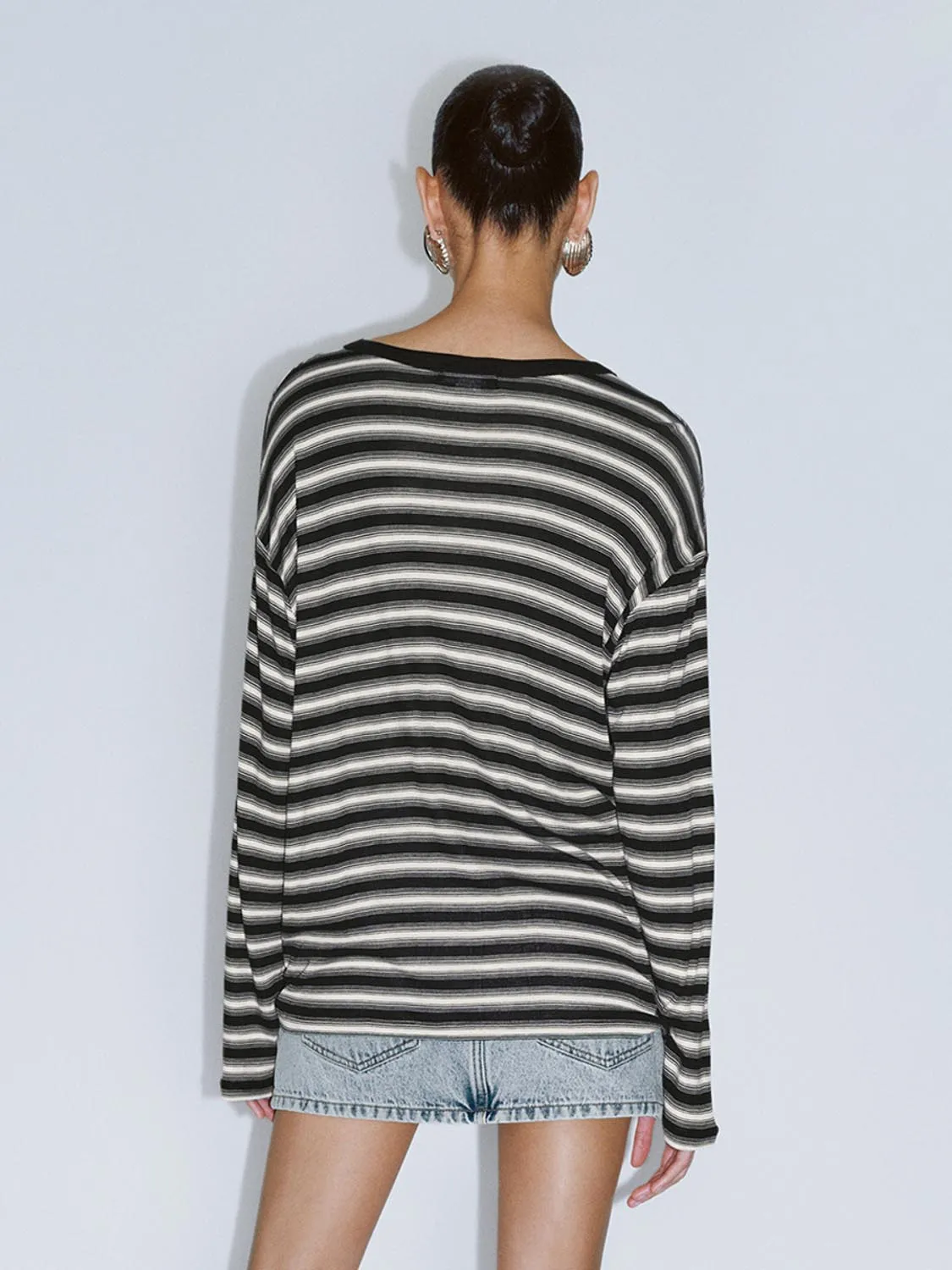 Long Sleeve Striped T-Shirts sold by Urban Revivo product image thumbnail 2