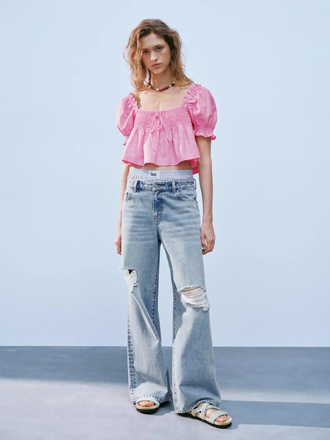 Ruffle Hem Overhead Blouses sold by Urban Revivo product image thumbnail 4