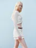 Lace Tie Up Front Blouses sold by Urban Revivo