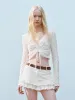 Lace Tie Up Front Blouses sold by Urban Revivo