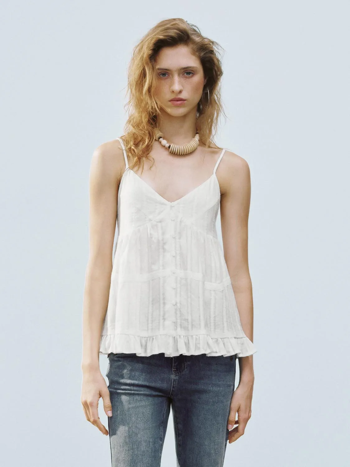 Ruffle Hem Cami Tops sold by Urban Revivo