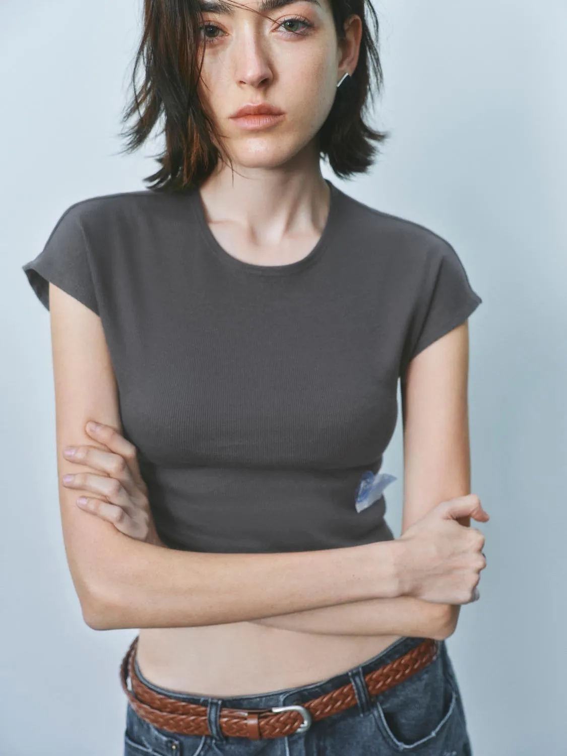 Short Sleeve Cropped T-Shirts sold by Urban Revivo product image thumbnail 5