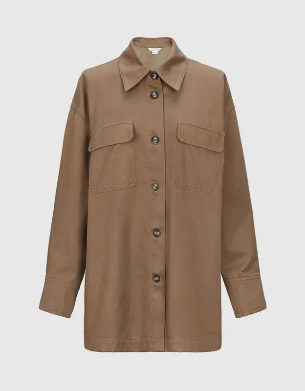 Button Up Straight Shirt sold by Urban Revivo